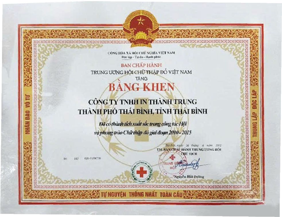 Chứng chỉ In Thành Trung